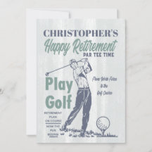 Golf Retro Happy Retirement Party