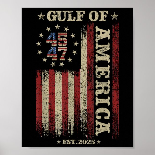 Golf Retro of America Est 2025 US-amerikanische Fl Poster (Vorne)