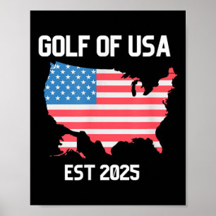 Golf Retro of America Est 2025 US-amerikanische Fl Poster