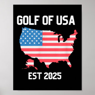 Golf Retro of America Est 2025 US-amerikanische Fl Poster