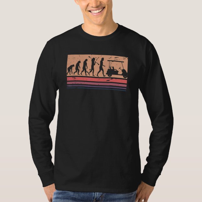 Golf Retro-Stil Evolution des Menschen T-Shirt (Vorderseite)