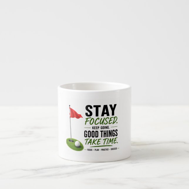 Golf Rot-Flagge Golf-Lifestyle-Typografie-Design  Espressotasse (Vorderseite)