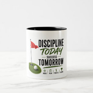 Golf-Rote-Flagge-Golf-Lifestyle-Typografie-Design Zweifarbige Tasse
