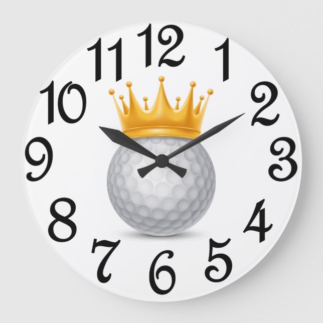 Golf Royalty Große Wanduhr (Vorderseite)