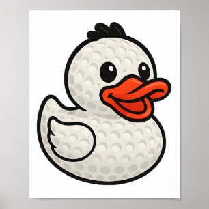 Golf Rubber Ducky Graphic Niedlich Women's Kids Go Poster