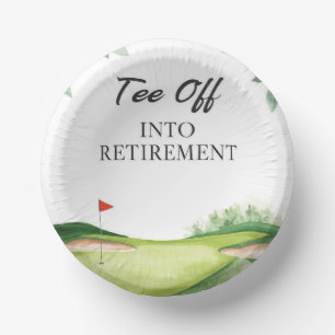 Golf-Ruhestand auf Putting Green  Pappteller