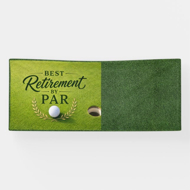 Golf-Ruhestand mit Golfball auf Grün Banner (Horizontal)