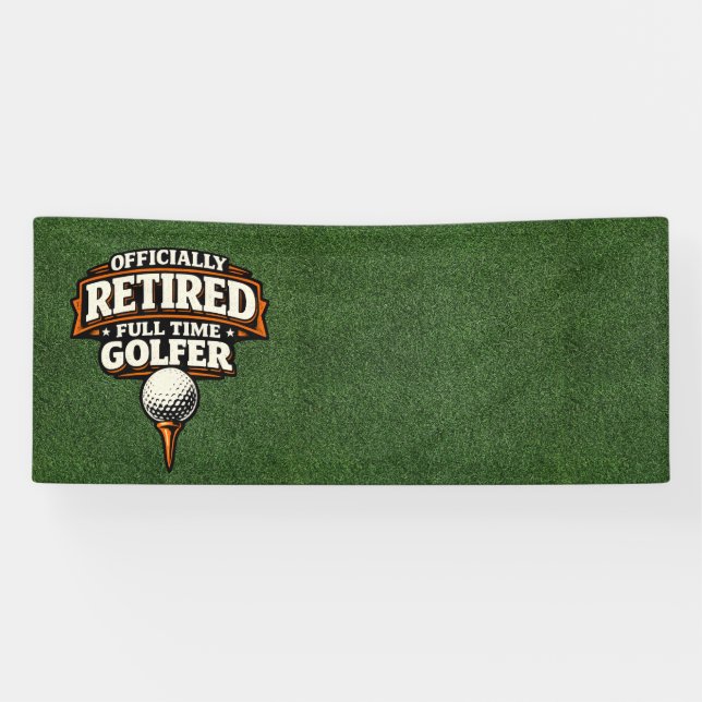 Golf-Ruhestand mit Golfball auf Grün Banner (Horizontal)