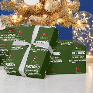 Golf-Ruhestand mit Golfball auf Grün Geschenkpapier