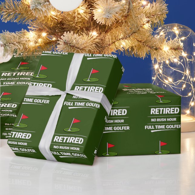 Golf-Ruhestand mit Golfball auf Grün Geschenkpapier (Feiertage)
