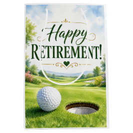 Golf-Ruhestand mit Golfball auf Grün Mittlere Geschenktüte