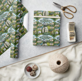Golf-Ruhestand mit lustigem Wort Geschenkpapier