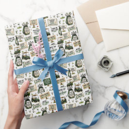 Golf-Ruhestand mit lustigem Wort Geschenkpapier