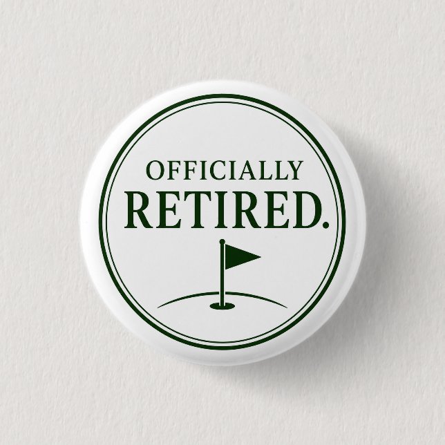 Golf-Ruhestand, Thema für Golfer Button (Vorderseite)