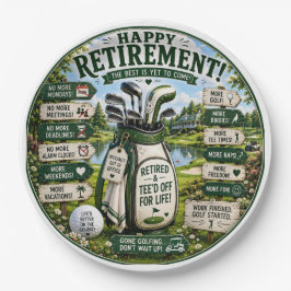 Golf-Ruhestand Thema Pappteller