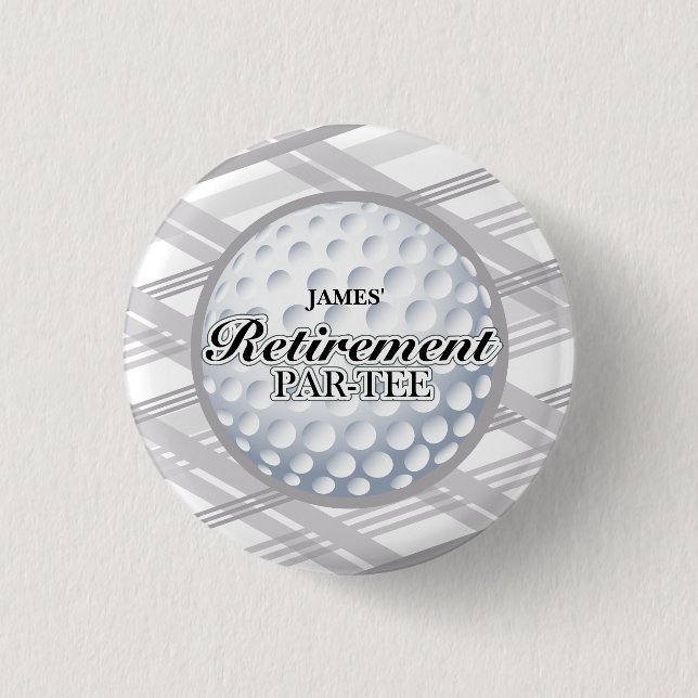 Golf-Ruhestands-Gastgeschenk Button (Vorderseite)