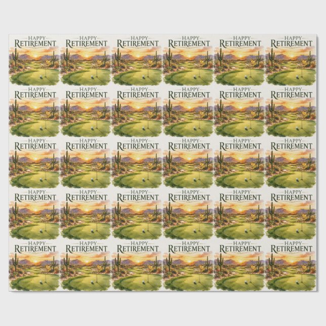 Golf-Ruhestandsfeier in Arizona Geschenkpapier (Flach)