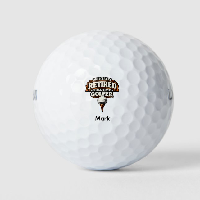 Golf-Ruhestandsthema für Golfer Golfball (Vorderseite)