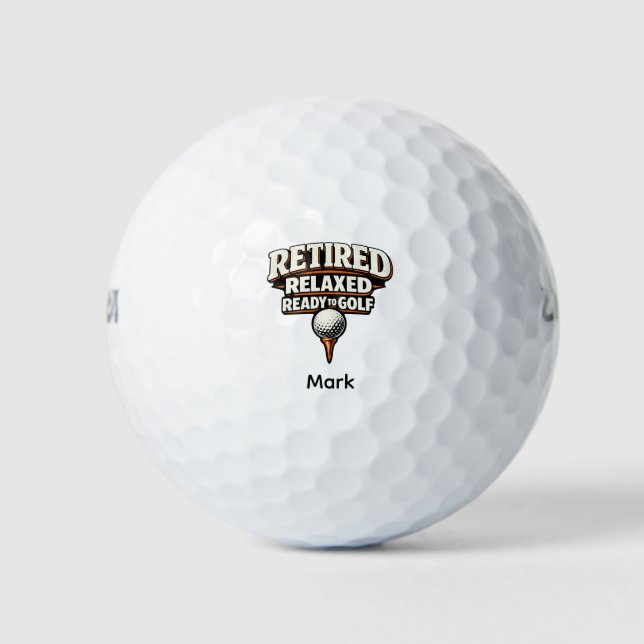 Golf-Ruhestandsthema für Golfer Golfball (Vorderseite)