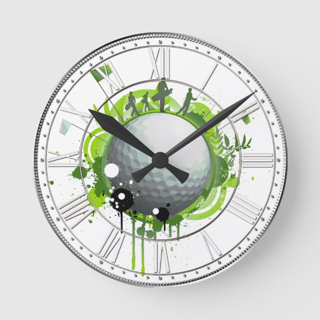 Golf Runde Wanduhr (Vorderseite)