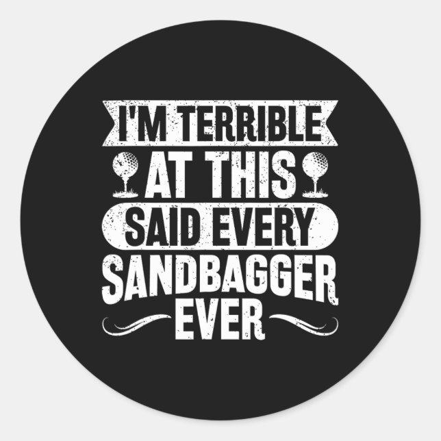 Golf-Sandbagger  Runder Aufkleber (Vorderseite)