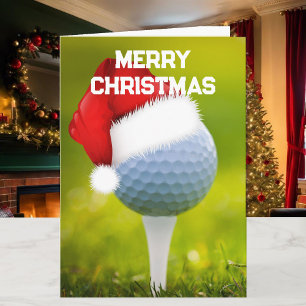 Golf & Santa Claus Custom Christmas Cards Karte