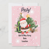 Golf Santa Claus Golf im rosa Hintergrund