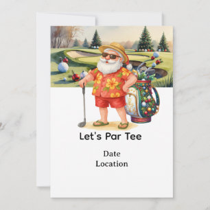 Golf Santa Claus Golf Sommer Weihnachten Einladung