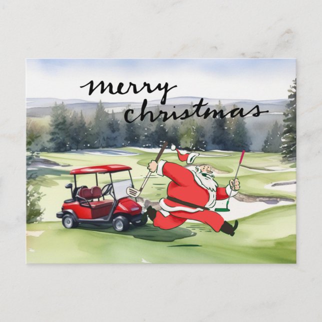Golf Santa Claus Golfen Weihnachten Thema (Vorderseite)