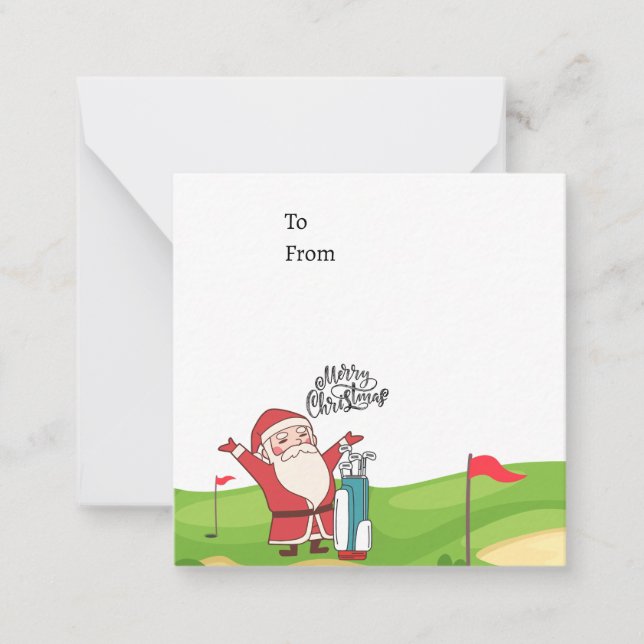 Golf Santa Claus Golfen Weihnachtsfeiertag Funny F Mitteilungskarte (Vorderseite)