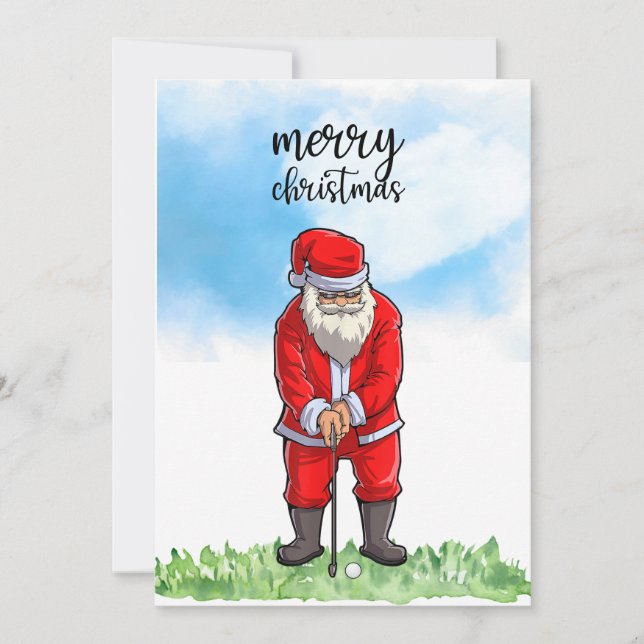 Golf Santa Claus golfen zu Weihnachten (Vorderseite)