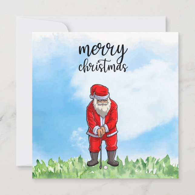 Golf Santa Claus golfen zu Weihnachten (Vorderseite)