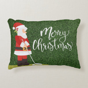 Golf Santa Claus Golfer auf grünem Gras Weihnachte Dekokissen
