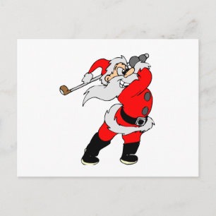 Golf Santa Feiertagspostkarte