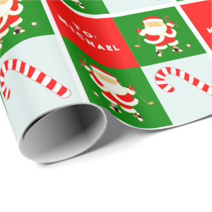 Golf Santa Golfer Geschenkpapier
