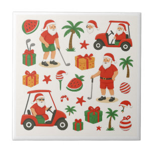 Golf Santa Golfo für den Weihnachtssommer Juli Fliese