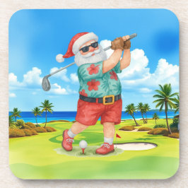 Golf Santa Golfo für den Weihnachtssommer Juli Getränkeuntersetzer