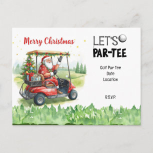 Golf Santa im roten Wagen – Lustige Let Par-Tee  Postkarte