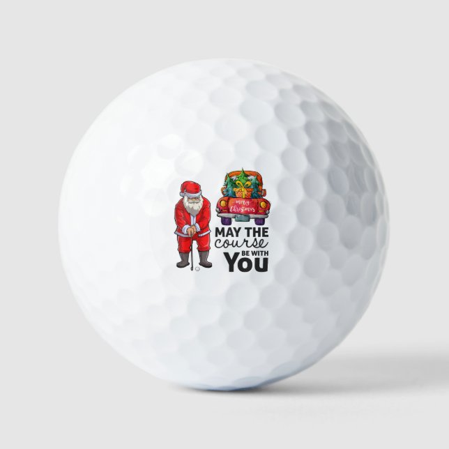 Golf Santa May der Platz sein mit Ihnen Weihnachte Golfball (Vorderseite)
