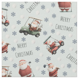 Golf Santa on Pale Green Stoff