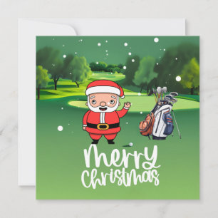 Golf Santa spielt am Weihnachtsfeiertag Golf