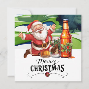 Golf Santa und Bier für Weihnachten Funny Golfer