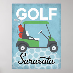 Golf Sarasota Florida - Retro Vintage Reise Poster