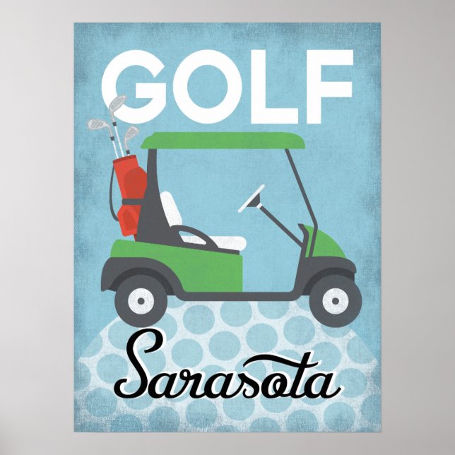 Golf Sarasota Florida - Retro Vintage Reisen Poster (Vorne)
