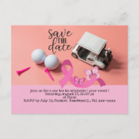 Golf Save the Date Brustkrebs-Bewusstsein pink