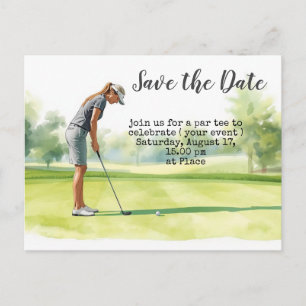 Golf Save-the-Date für Damen-Turnier Postkarte