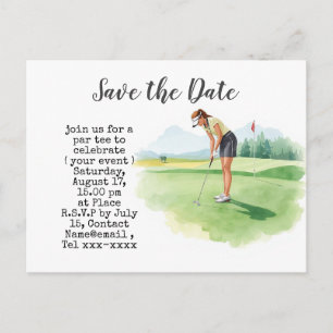 Golf Save-the-Date für Damen-Turnier Postkarte