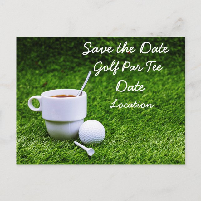 Golf Save the Date für Golfer Party  Postkarte (Vorderseite)