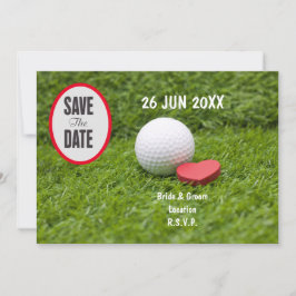 Golf Save the Date für Golfspieler mit Golfball Li Einladung