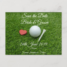 Golf Save the Date für Hochzeiten mit Golfball Einladungspostkarte